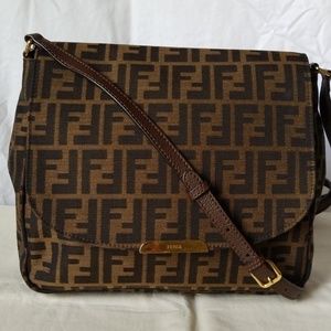 FENDI Zucca logo large messenger bag